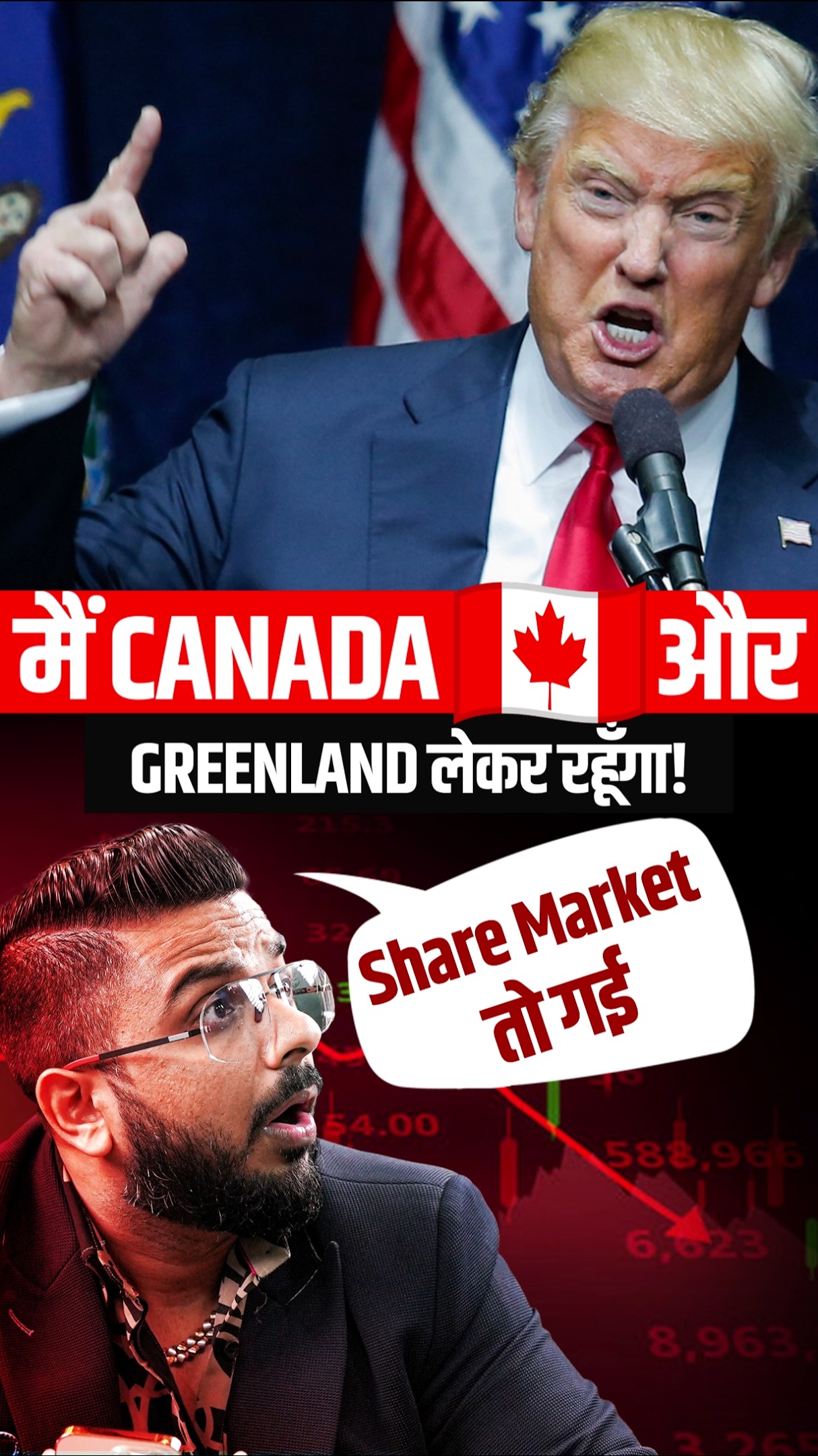 मैं Canada ?? और GreenLand ?? लेकर रहूंगा! Stock Market तो गई