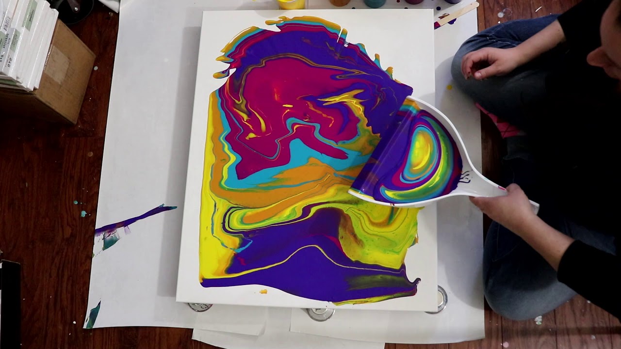 (266) New Dirty Pour Container, Dust Pan Acrylic Pour - YouTube
