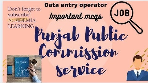PUNJAB PUBLIC SERVICE COMMISSION  DATA ENTRY OPERATOR (PUNJAB POLICE) PAPET PART 1 HELD ON 04-10-20