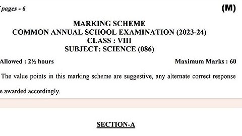 class 8 science (विज्ञान) answer key 2024 / science paper solution class8 / annual exam 2023-24 #doe