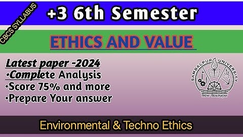 Ethics and Values 6th Semester|Latest Question 2024 | Complete Review with Answers|EV Question