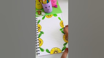 Floral Border design for school project #diy #borderpattern #handmade