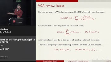 Chris Beem - Comments on Vertex Operator Algebras for N=2 SCFTs