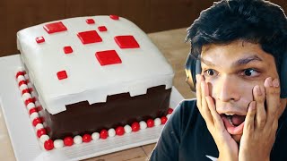 i made a Minecraft Cake in Real Life!