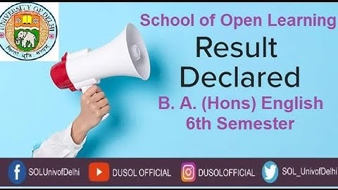 !!  DUSOL !!  B.A English (Hons) 6th Semester Results Declared ....
