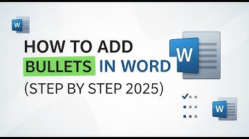 How to Add Bullet Points in Word Step by Step 2025