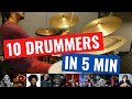10 drummers in 5 minutes