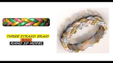 Three-strand Braid Ring Design Tutorial in Rhino // Jewelry CAD Design // 3D Model