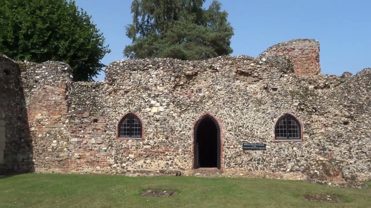 The lovely and historic 14th century St Olave's Priory undercroft EH site in Norfolk England UK