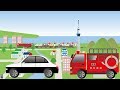 はたらくくるま vs 青鬼 街 パトカーや消防車や救急車が通過します 子供向け 動画