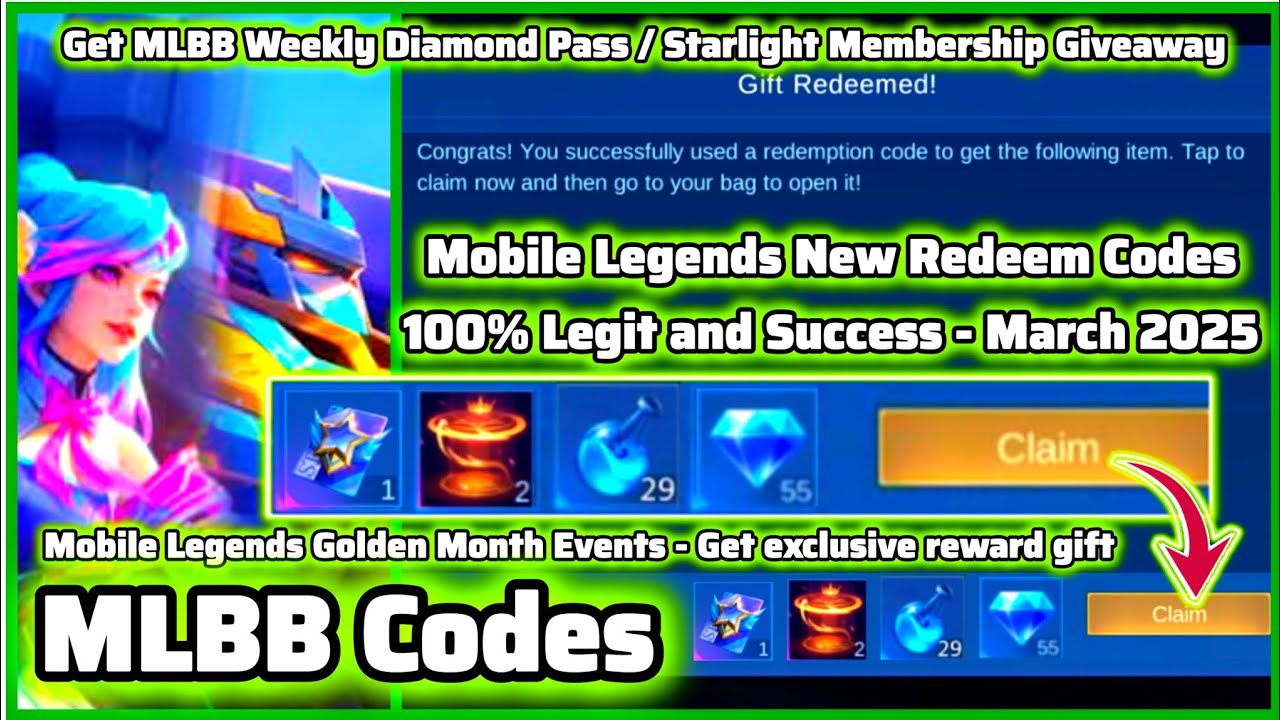 Mobile Legends Redeem Codes March 8, 2025 - MLBB diamond codes + Get ML ...