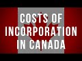 The costs of incorporation and operating a corporation in Canada