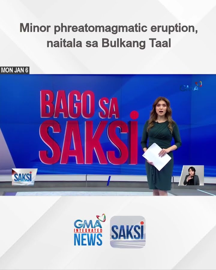 Minor phreatomagmatic eruption, naitala sa Bulkang Taal | Saksi