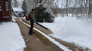 Snow Removal With a Leaf Blower Echo PB-770T.