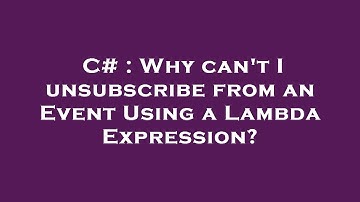 C# : Why can