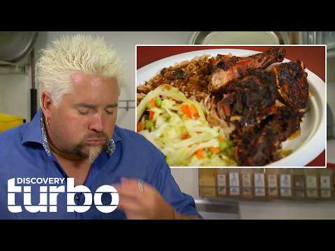 Guy Fieri Tackles Authentic Jamaican Jerk Chicken At In Cincinnati | Diners, Drive Ins and Dives