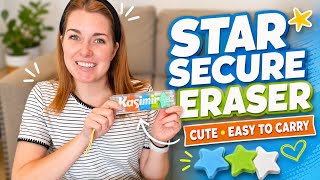 Star-shaped, easy to carry, erases clean.#Kasimir #StarEraser #StationeryReview