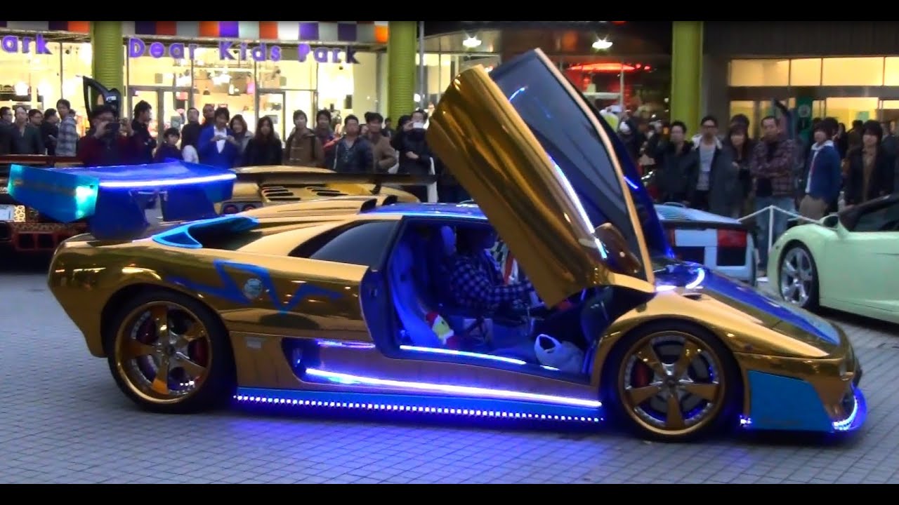 エンジン音が凄い 黄金のランボルギーニ ディアブロがお台場に現れる Hd Amazing Sound Japanese Style Lamborghini Diablo Youtube