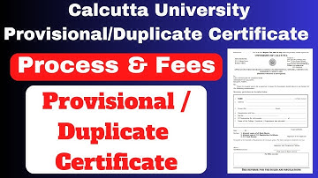 Provisional Certificate of Calcutta University I Duplicate Certificate of University of Calcutta