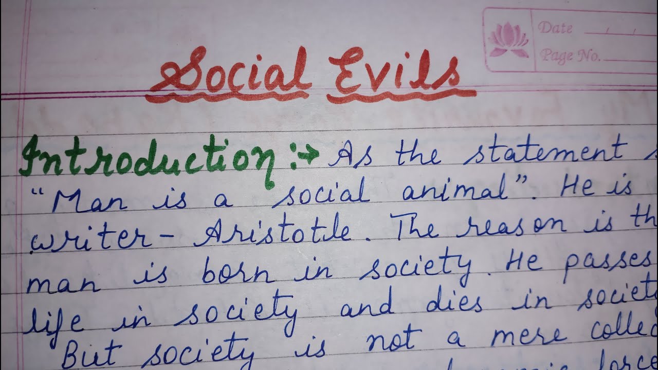 social evils in society today essay
