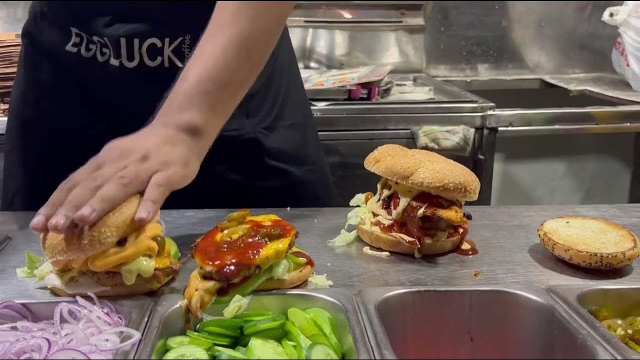Egg Luck burgers Susa road Faisalabad Peri peri burger and Angara