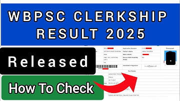WBPSC Clerkship Result 2025 | How To Check WBPSC CLERKSHIP 2025 Result