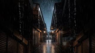 Heavy Rain in a Closed Market Alley | 30s #RainSounds #SleepSounds #TinRoofRain