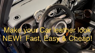 Making car leather look new again.  Fast, Easy and Cheap!