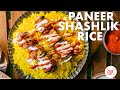 Paneer Shashlik Rice Recipe | NYC cart style Paneer Rice | White Sauce Hot Sauce | Chef Sanjyot Keer