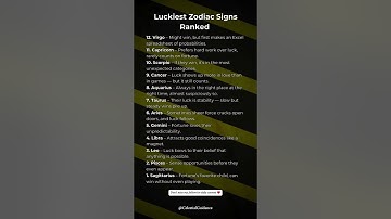 Luckiest Zodiac Signs Ranked 🍀