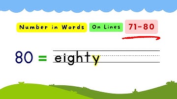 Number Names 71 to 80 | seventy-one to eighty spellings on Lines | Learn Numbers in Words (71-80)