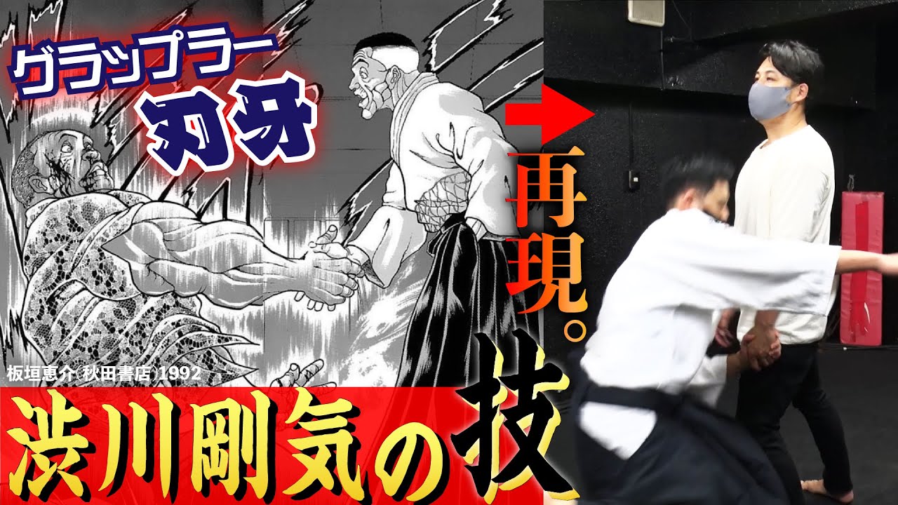 漫画再現 グラップラー刃牙 渋川剛気のあの技を平子が習得 合気道 Youtube