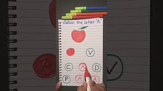 Colour the letter 'A' | #alphabet #preschoollearning #trending #viralvideo