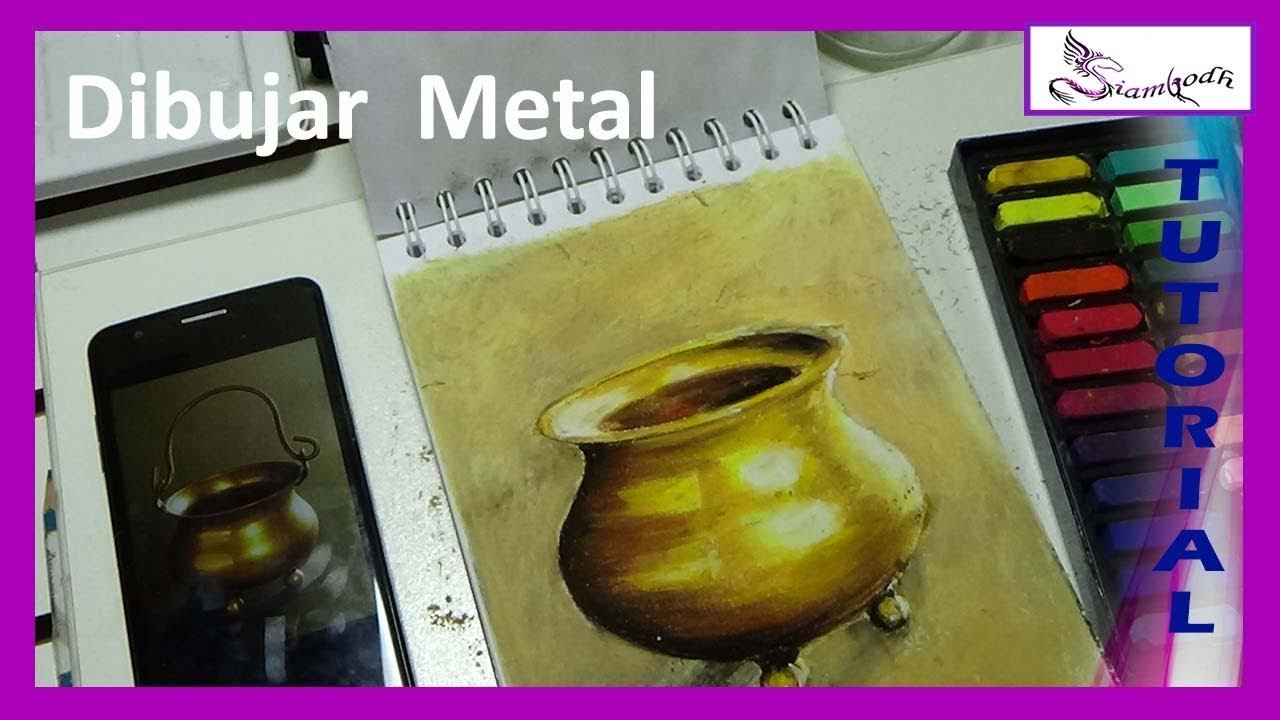 Como DIBUJAR Superficies DORADAS  🎨 con TIZAS PASTEL