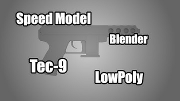 Low Poly Gun Modeling | Speedart (Blender) [Tec-9]