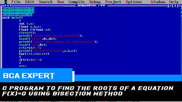 C PROGRAM TO FIND THE ROOTS OF A EQUATION F(X)=0 USING BISECTION METHOD#bcaexpert#bisectionmethod