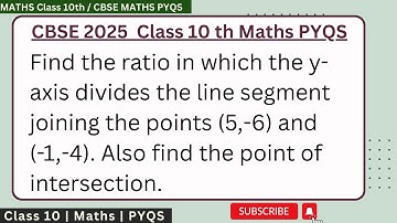 Find the ratio in which the y-axis divides the line segment joining the points (5,-6) and (-1,-4). A