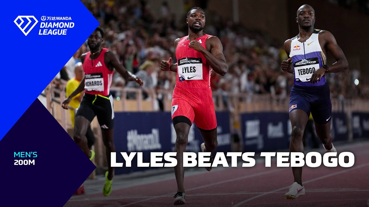 Noah Lyles BEATS Letsile Tebogo in Monaco 200m - Wanda Diamond League 2025