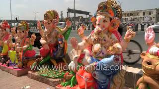Ganpati idols for sale before Ganesh Chathurti