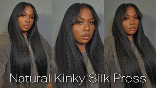 How to transform your natural hair--Kinky Straight in Under an hour | No Lace No Glue | Wiggins Hair