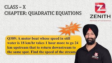 A motor boat whose speed in still water is 18 km/hr takes 1 hour more to go 24 km upstream.....Q389