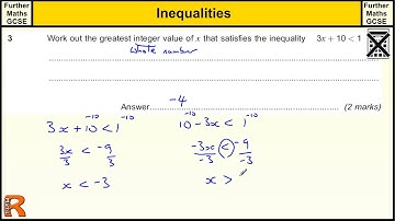 Inequalities GCSE Further Maths revision Exam paper practice & help