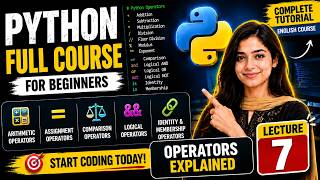Python Full Course for Beginners | Lecture 7: Python Operators Explained