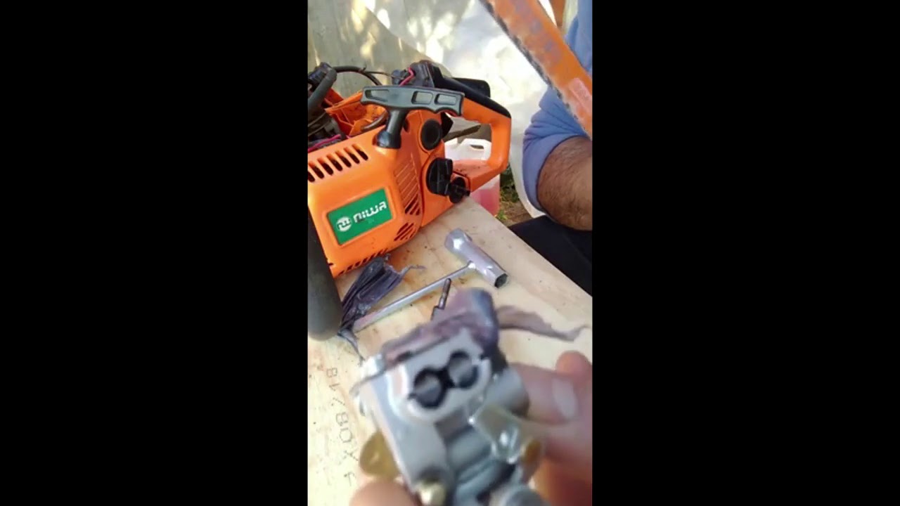 Como regular tornillos de motosierra para regular marcha del motor HL