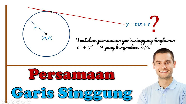 Tentukan persamaan garis singgung lingkaran x min 1 kuadrat y 3 kuadrat 36 yang bergradien akar 3