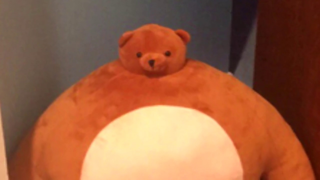 stuffed bear big body small head