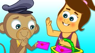 a tisket a tasket baby monkey postman nursery rhymes baby songs by hooplakidz