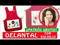 Cómo hacer 1 DELANTAL de BOLSILLO con APLIQUES | FÁCIL