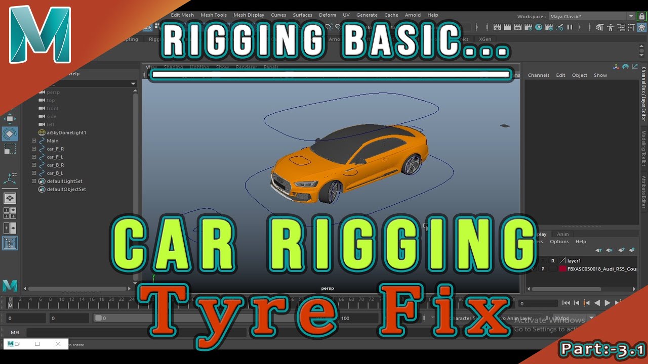 Introduction To Maya In Hindi || Rigging Basics Part:- 3.1 || Car Tyre ...