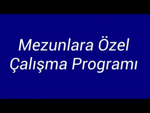 Mezunlara Özel Ders Çalışma Programı